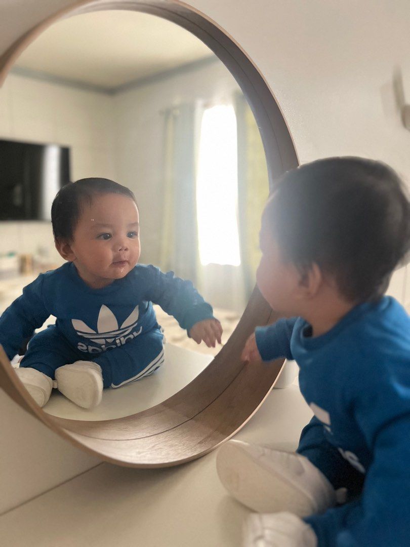 Adidas Blue Logo Jogger Set (Category: Babies & Kids Fashion) located in Marikina City. Submitted by caseykace (Listing ID 1379542786, Image 3). Description: Like New used once for his milestone pic but hated anything with long sleeves so it was worn for literally 10mins. Washed with baby safe cleanser and kept in a clean place. Size is 9-12months RFS: Out grown immediately Bought at Adidas for 4,980 selling half off Pick up in Marikina at my hou