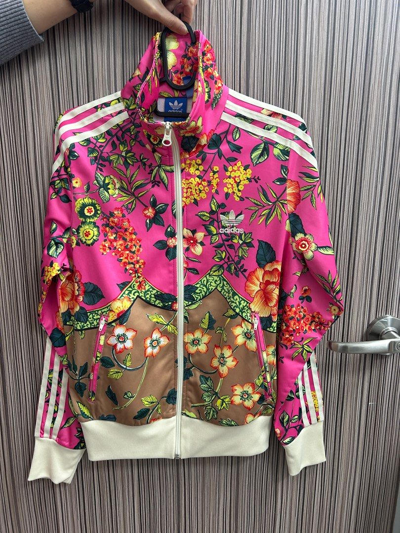 Adidas Floral Track Jacket UK 8, Women's Fashion, Coats, Jackets