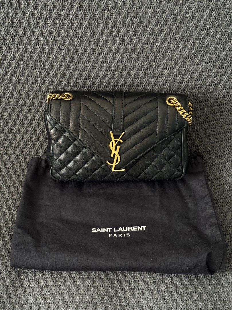 AUTHENTIC Saint Laurent LouLou medium Chain Bag - Black (Category: Bags & Wallets) located in Singapore. Submitted by prasatkham (Listing ID 1378637406, Image 1). Description: Authentic Saint Laurent LouLou Small Chain Bag in black. In excellent condition, with minimal signs of wear. Perfect for everyday use or special occasions. .