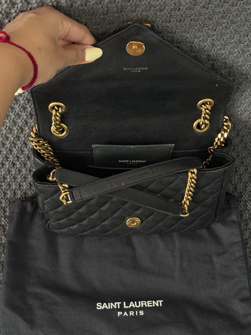 AUTHENTIC Saint Laurent LouLou medium Chain Bag - Black (Category: Bags & Wallets) located in Singapore. Submitted by prasatkham (Listing ID 1378637406, Image 3). Description: Authentic Saint Laurent LouLou Small Chain Bag in black. In excellent condition, with minimal signs of wear. Perfect for everyday use or special occasions. .