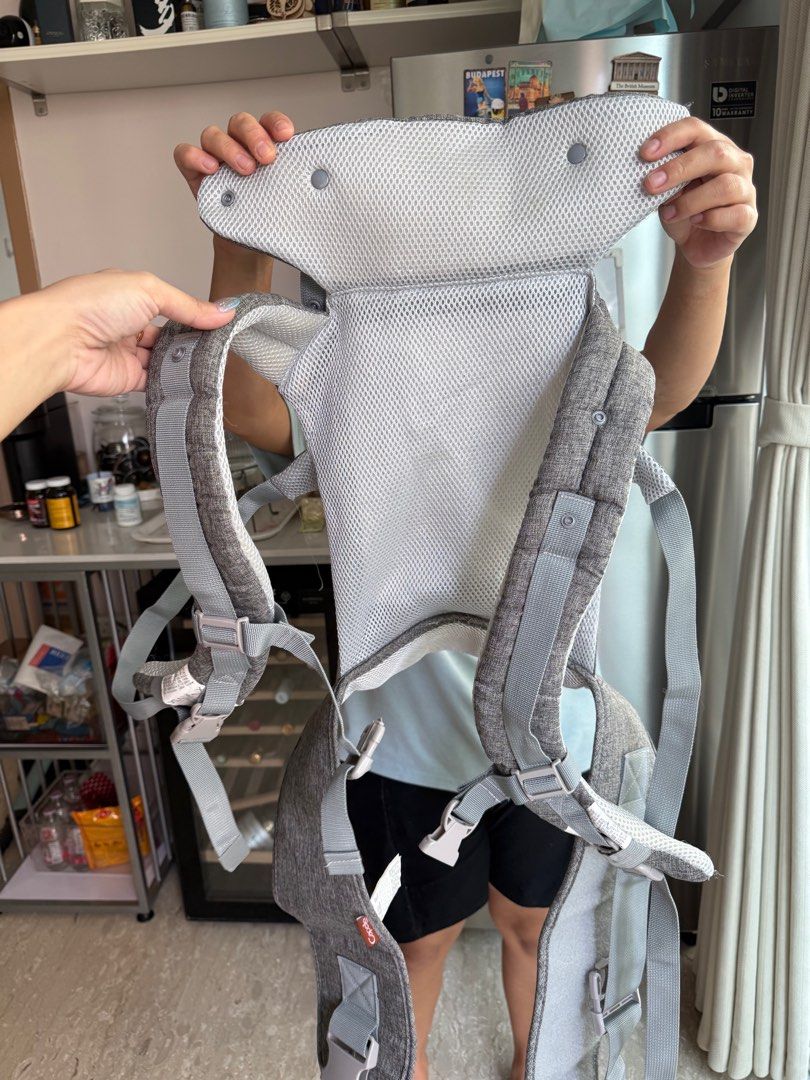 Capella Baby Carrier - Grey (Category: Carriers & Slings) located in Singapore. Submitted by neekee7 (Listing ID 1379608244, Image 2). Description: Lightly used Capella baby carrier in excellent condition. Features a breathable mesh back panel for comfort. Adjustable straps for a secure fit. Perfect for carrying your little one safely and comfortably..