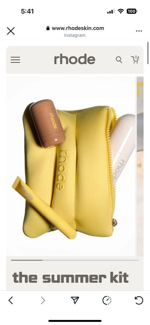 cheapest rhode summer kit lemontini bubble bag pocket blush