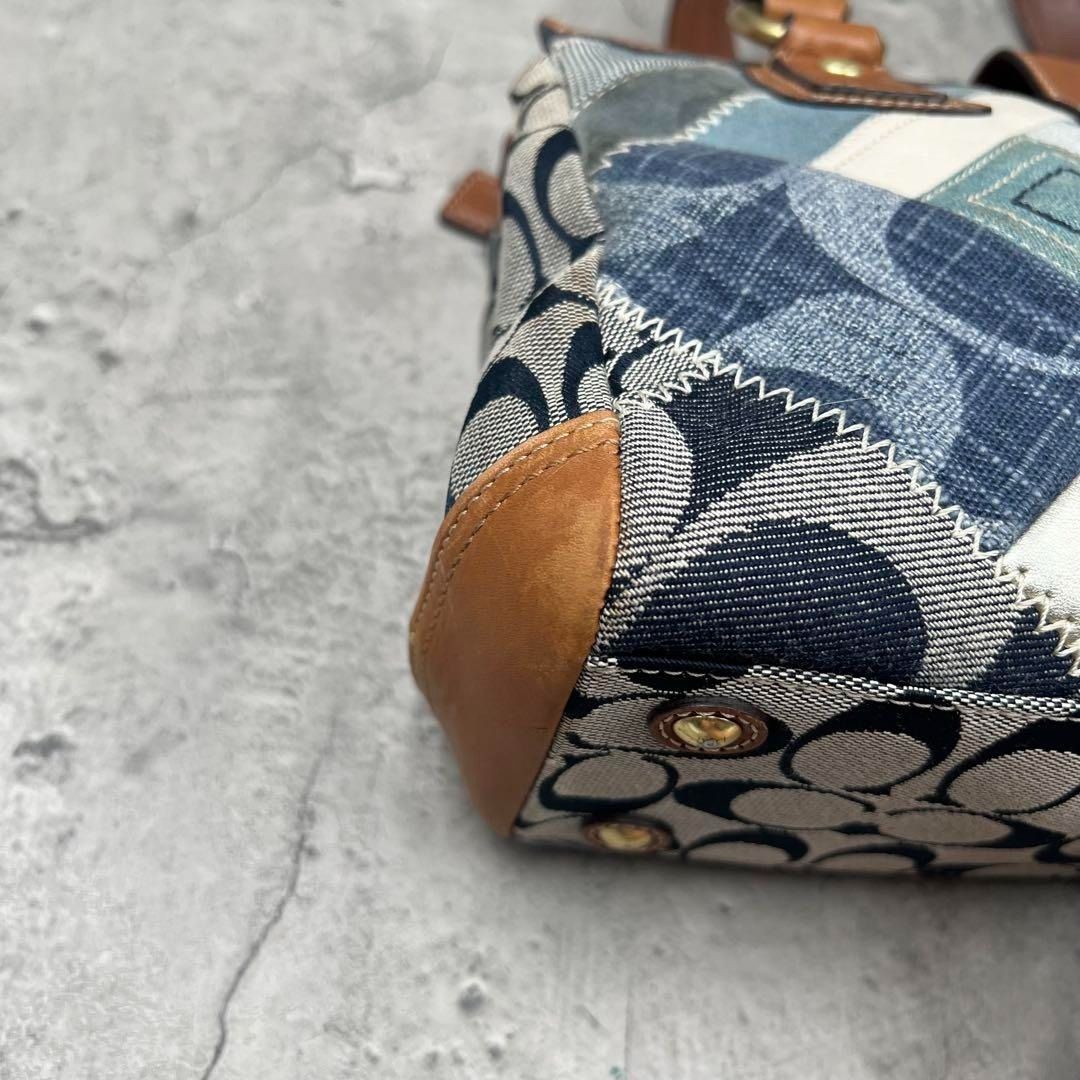 バッグ Coach Hampton Denim Patchwork Satchel バッグ Coach Hampton Denim Patchwork Satchel バッグ Coach Hampton