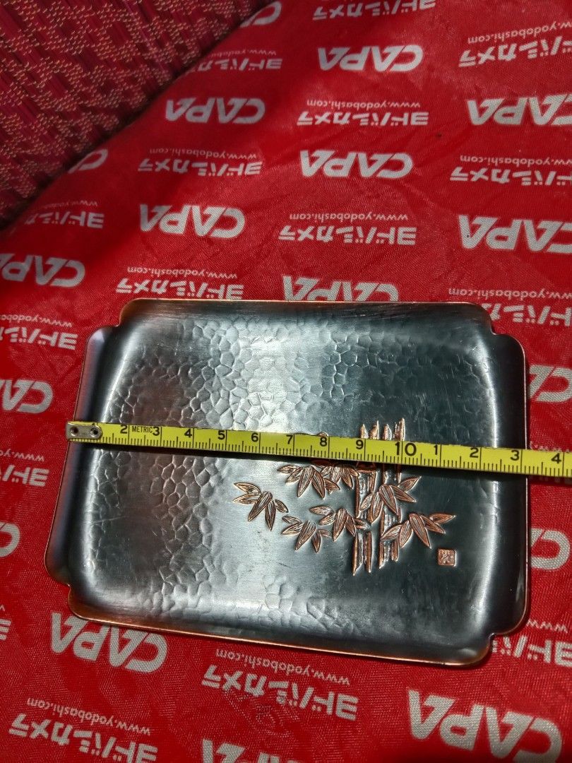 Copper "MEIMEIZARA" ( side plate / individual serving plate) (Category: Dinnerware & Cutlery) located in Tabaco. Submitted by fritznicoleshoppe (Listing ID 1379716192, Image 2). Description: Copper "MEIMEIZARA" ( side plate / individual serving plate). Good as new. embossed or etched design. One of the " five gentlemen" in East Asian Art" collectible item.