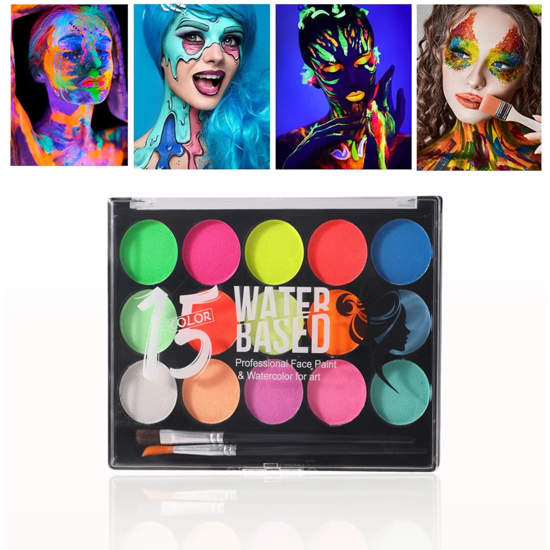 Face Body Painting, 15 Bright Colors Neon fluorescent Body Painting ...