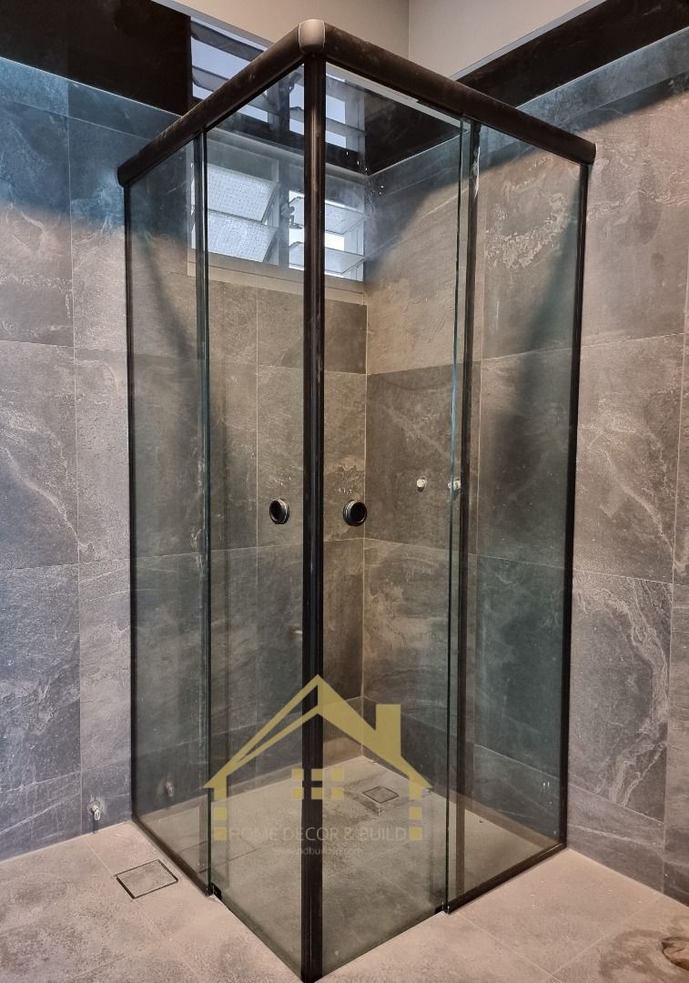 👍Frameless 2 Fixed 2 Slide Shower Screen👍631092001715221117