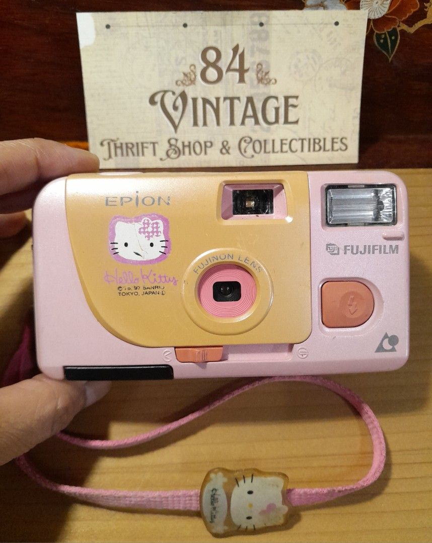 Hello Kitty Fujifilm Epion Film Camera (Category: Cameras) located in Las Pinas. Submitted by 84vintage (Listing ID 1379658488, Image 2). Description: Collectible Rare item Not working, sold As display item or collecton purposes only. As Is Where is. Box#3 Actual photos posted. Please examine them carefully as they are part of the description. --📌 MUST READ Before Dealing with us 📌-- ⚠️Price is posted. No lowballs please. ⚠️Vintage items are on