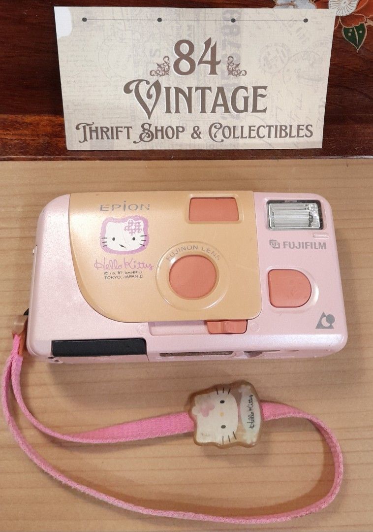 Hello Kitty Fujifilm Epion Film Camera (Category: Cameras) located in Las Pinas. Submitted by 84vintage (Listing ID 1379658488, Image 1). Description: Collectible Rare item Not working, sold As display item or collecton purposes only. As Is Where is. Box#3 Actual photos posted. Please examine them carefully as they are part of the description. --📌 MUST READ Before Dealing with us 📌-- ⚠️Price is posted. No lowballs please. ⚠️Vintage items are on