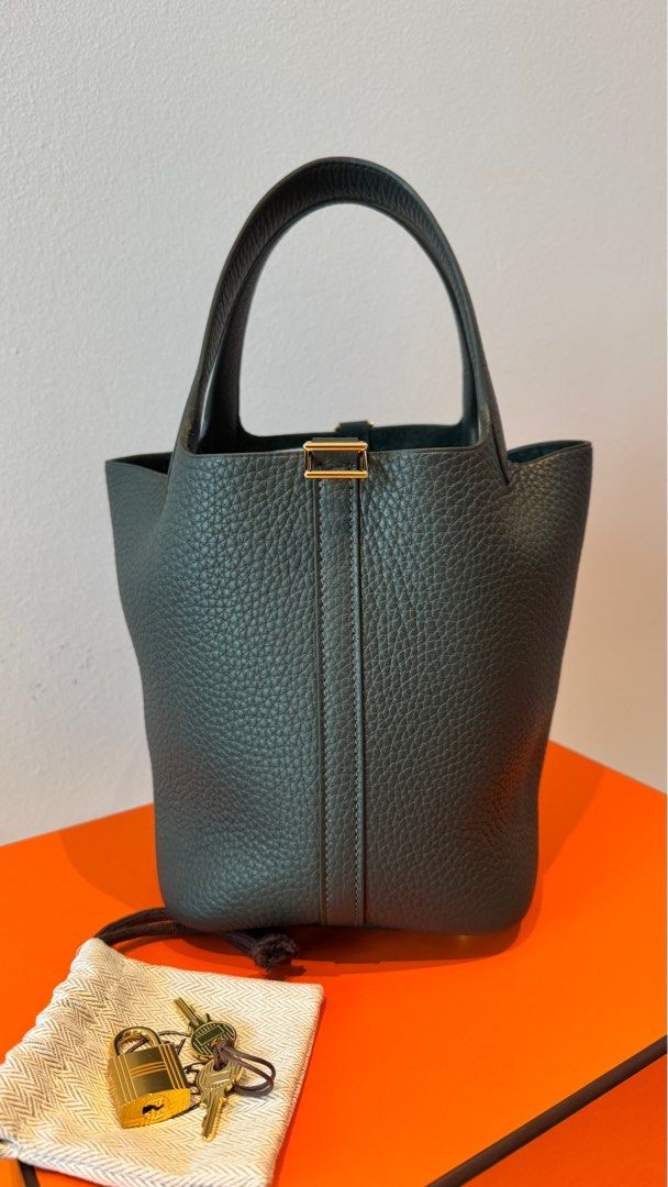 Hermes Picotin 18 Vert Mangrove GHW (Category: Bags & Wallets) located in Singapore. Submitted by xxox2707 (Listing ID 1379560901, Image 1). Description: Brand new K stamp, July 2025 receipt Color: Vert Mangrove, the latest 2025 Hermes seasonal colour Gold Hardware Comes with full set - box, dust bag, lock key, booklet, receipt Strictly no trade.