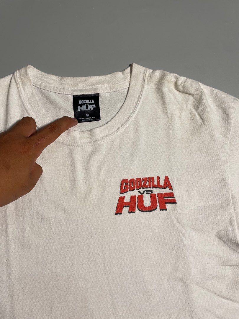 HUF X Godzilla Shirt (Category: Tshirts & Polo Shirts ) located in Taguig. Submitted by sellnbustle (Listing ID 1379664319, Image 3). Description: HUF X Godzilla Shirt Size Medium 19.5x28 Good condition Sign of use Need wash .