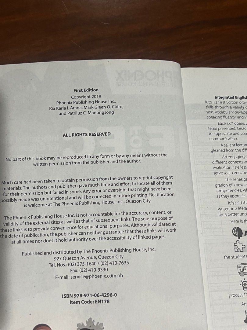Integrated English for Effective Communication Grade 7 (Category: Textbooks) located in Quezon City. Submitted by chloe_declutter (Listing ID 1379558247, Image 3). Description: QC loc.