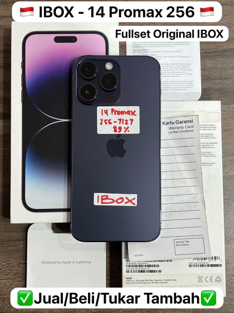 IPhone 14 Pro Max 256 Go Violet Foncé (Débloqué, Comme Neuf) - Coffret D'origine Inclus