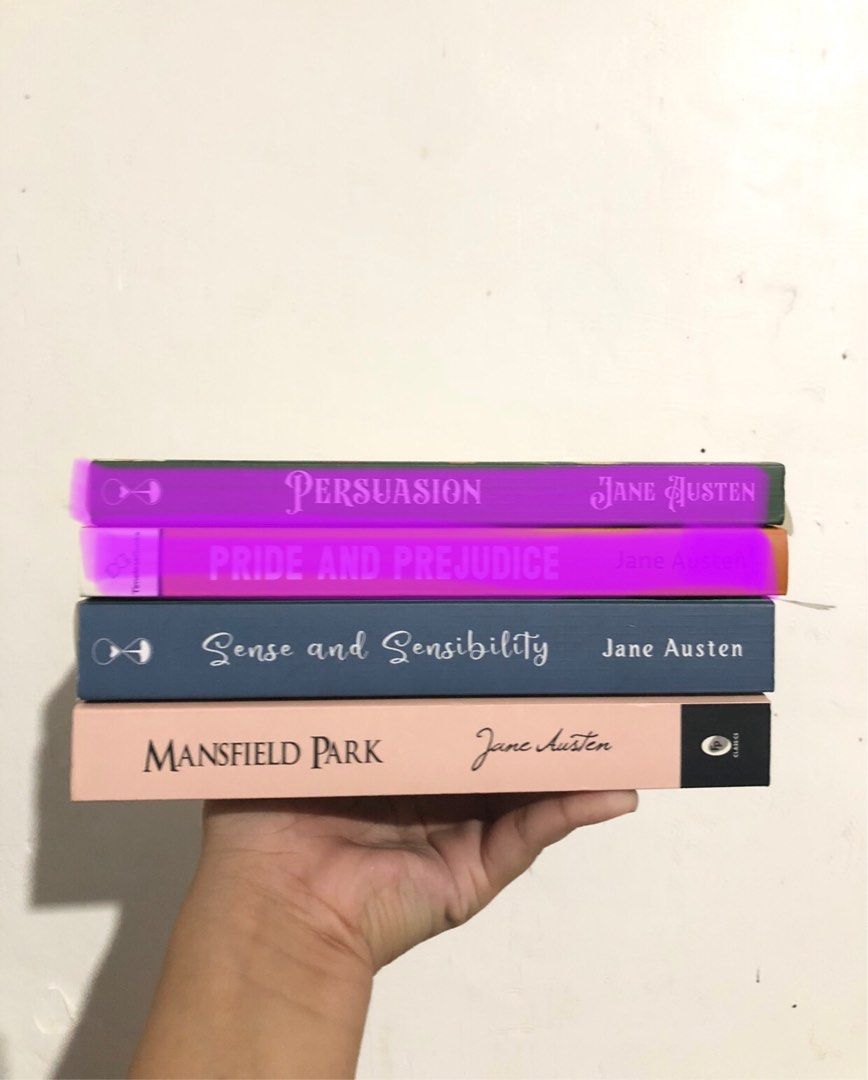 Jane Austen Books Set (Category: Storybooks) located in Manila. Submitted by moonlightsoul (Listing ID 1373583980, Image 1). Description: ❌Pride and Prejudice (₱200) - SOLD ❌Persuasion (₱200) - SOLD Sense and Sensibility (₱200) Mansfield Park - (₱200) All in good condition mop: Gcash mod: preferably viaJ&T.