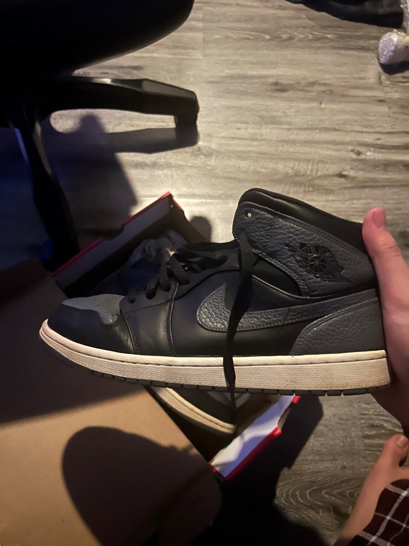 Jordan 1 Mid Black Dark Grey Retro OG (Category: Sneakers) located in Manila. Submitted by 2niche2trim (Listing ID 1379545989, Image 1). Description: Size 11.5 Slightly Negotiable Bought in 2018 .