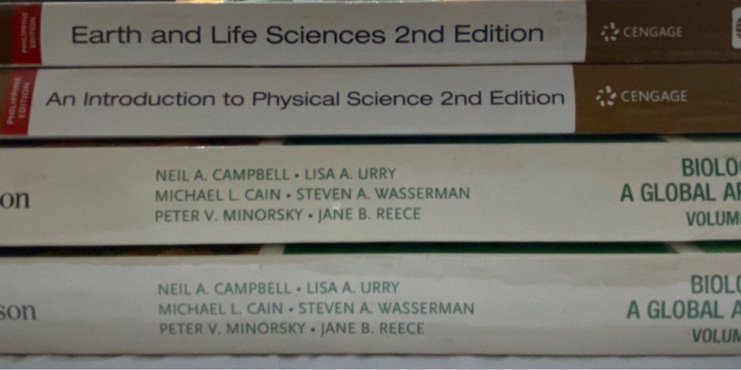 K-12 Science Books Bundle Take All (Category: Textbooks) located in Antipolo. Submitted by mfl_08 (Listing ID 1379686082, Image 1). Description: K-12 Senior High School Science Biology Books - preloved - bundle/take all for 400 pesos .