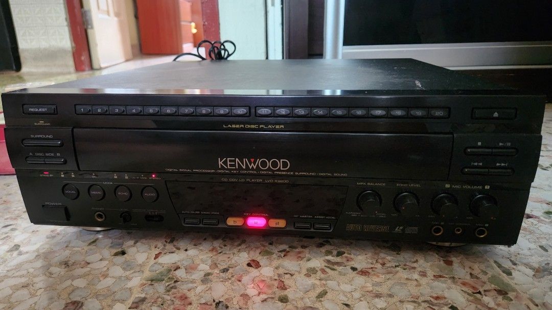 Kenwood LD/CD player ( Can power On / tray cannot open) (Category: Other Audio Equipment) located in Singapore. Submitted by paulsuede (Listing ID 1379548355, Image 2). Description: Kenwood LD/CD player ( Can power On / tray cannot open) selling for those who knows how to repair or for parts. still can power as shown in photos. please bring your own bag (no remote).