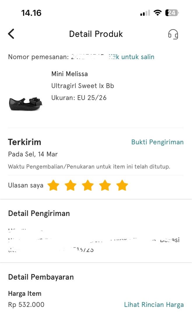 Mini melissa shoes Size 25/26