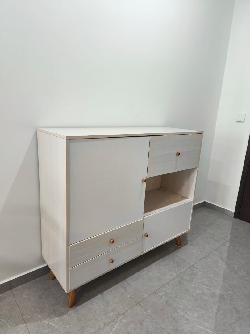 Modern White Cabinet with Drawers, Furniture & Home Living, Furniture ...