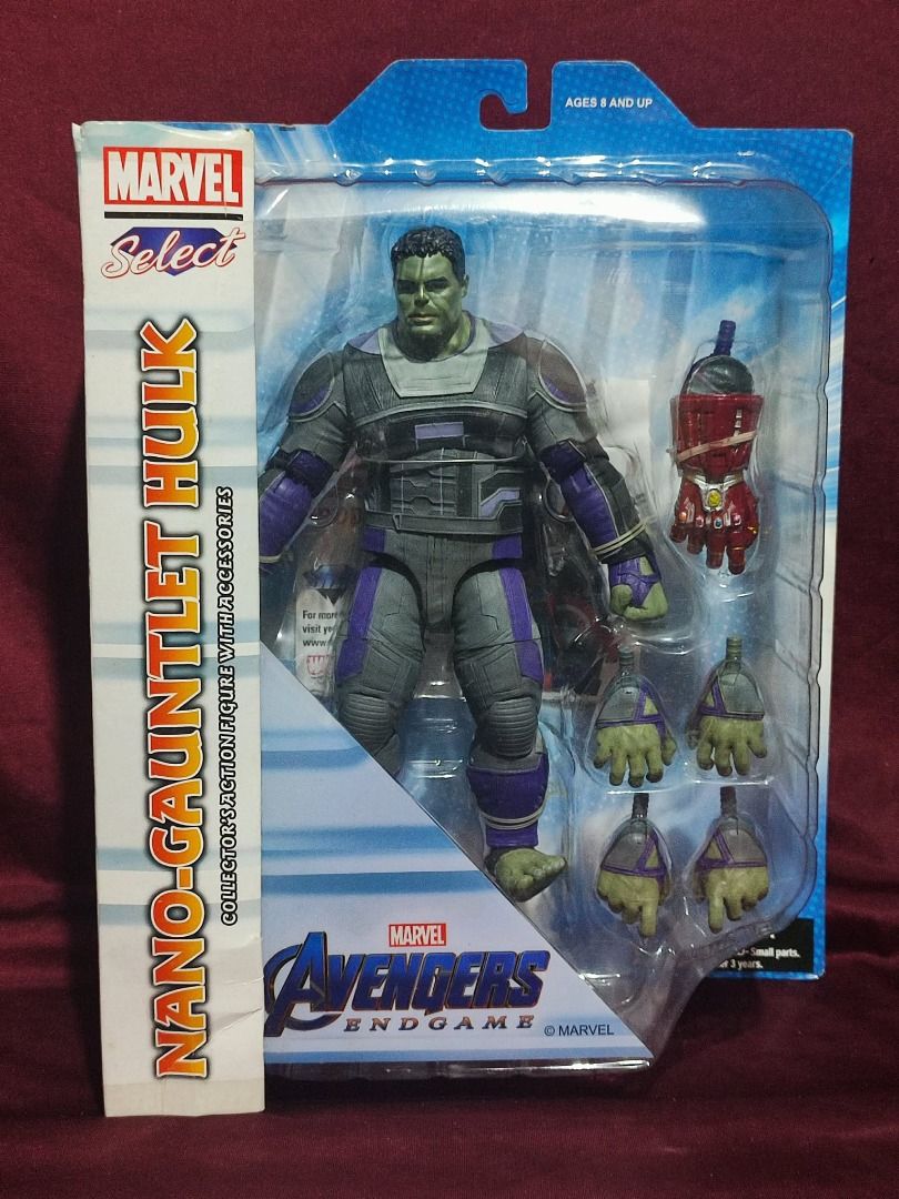 NANO GAUNTLET HULK, sealed - Marvel Select Avengers Endgame MCU Infinity (Category: Figurines & Statues) located in Angeles City. Submitted by moretoys4u2024 (Listing ID 1379559795, Image 1). Description: * Message me if you want to purchase * Message me if you want to purchase * Message me if you want to purchase ` [ON HAND / AVAILABLE!!!] ` For other figures, msg me. ` [SHIPPING / PAYMENT:] =============== * via JRS ONLY * No to J&T/LBC/COP/COD