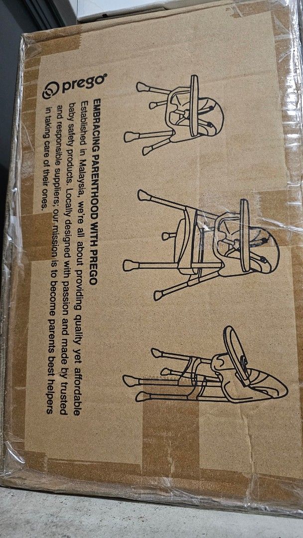 Prego High Chair - Beige (Category: Baby High Chairs) located in Singapore. Submitted by sabyakol877141 (Listing ID 1377343464, Image 2). Description: Prego DUO-II Foldable Baby High Chair Feeding Eat Dining Seat Highchair With Tray..