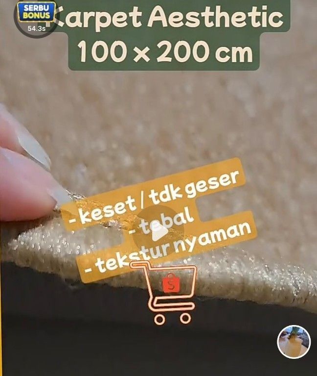 karpet-aesthetic-cream-100x200-cm-perabotan-rumah-di-carousell