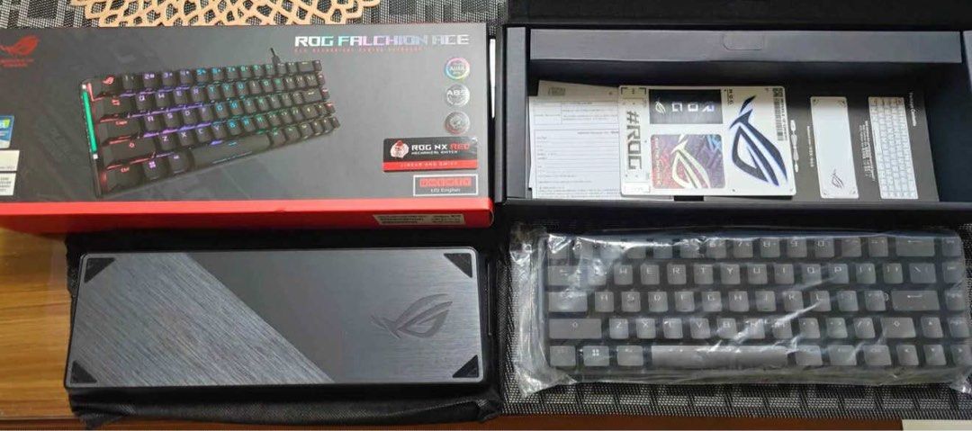 ROG Falchion Ace NX Red (wired) (Category: Computer Keyboard) located in San Fernando. Submitted by julieloops (Listing ID 1379585149, Image 1). Description: Free Shipping ROG Falchion Ace NX Red (wired) Brand new hindi nagamit Inopen lang to check the item RFS: regalo from abroad and nabenta na laptop.