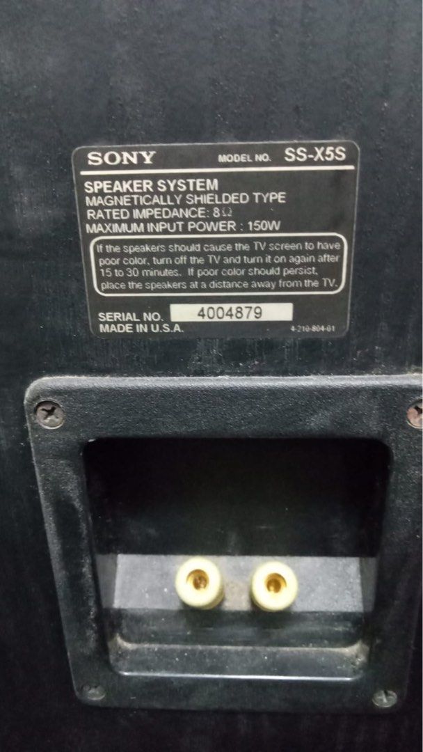 Sony speaker system SS-X5S63205307864065113