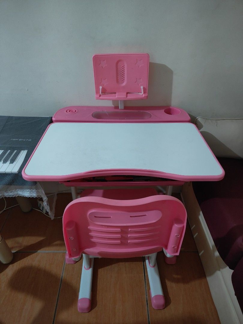 Study table adjustable height (Category: Tables & Sets) located in Pasay City. Submitted by midnightfirefly (Listing ID 1379560073, Image 2). Description: Sturdy Study table for kids for sale 2500 Adjustable height table and adjustable height chair Original price more than 5000 Location : Imus Cavite.