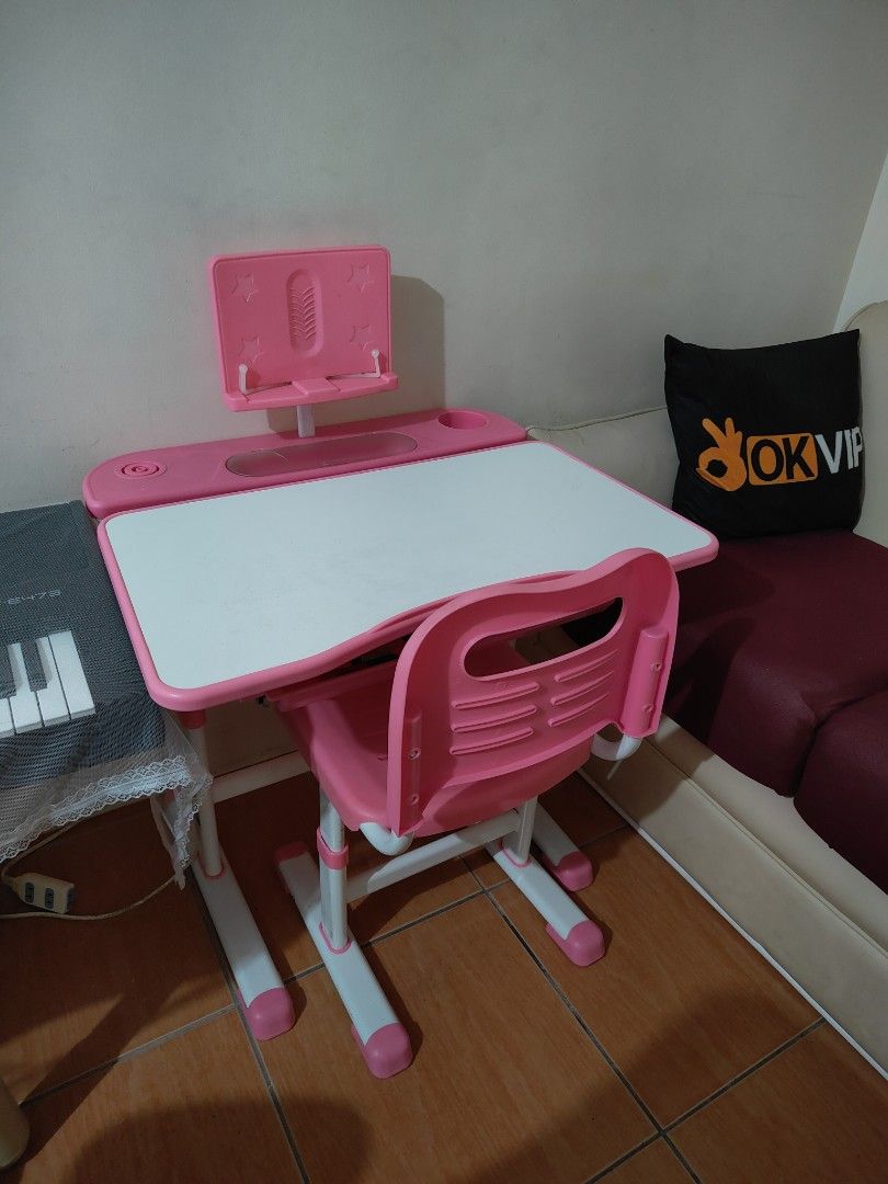 Study table adjustable height (Category: Tables & Sets) located in Pasay City. Submitted by midnightfirefly (Listing ID 1379560073, Image 1). Description: Sturdy Study table for kids for sale 2500 Adjustable height table and adjustable height chair Original price more than 5000 Location : Imus Cavite.
