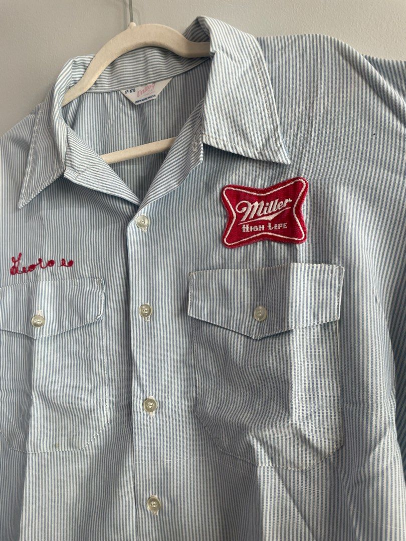 Vintage Miller Hickory Work Shirt (Cropped) (Category: Tshirts & Polo Shirts ) located in Manila. Submitted by 63607 (Listing ID 1379678511, Image 3). Description: Vintage Miller Hickory Work Shirt (Cropped) Best fits Large Boxy Width(Pit to Pit): 26 In Length: 24 In Condition: 8/10 Issues: Discoloration & Ink stains on Pocket 700 + sf.