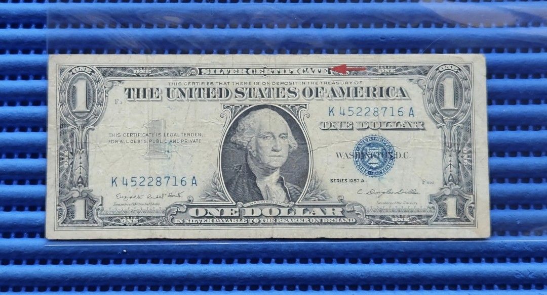 1957 A United States Silver Certificate $1 One Silver Dollar Note K