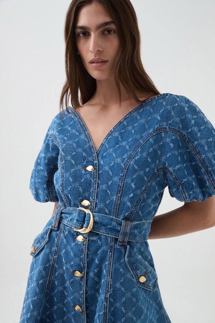 harper denim mini dress Harper Denim Mini Dress - Dark Wash