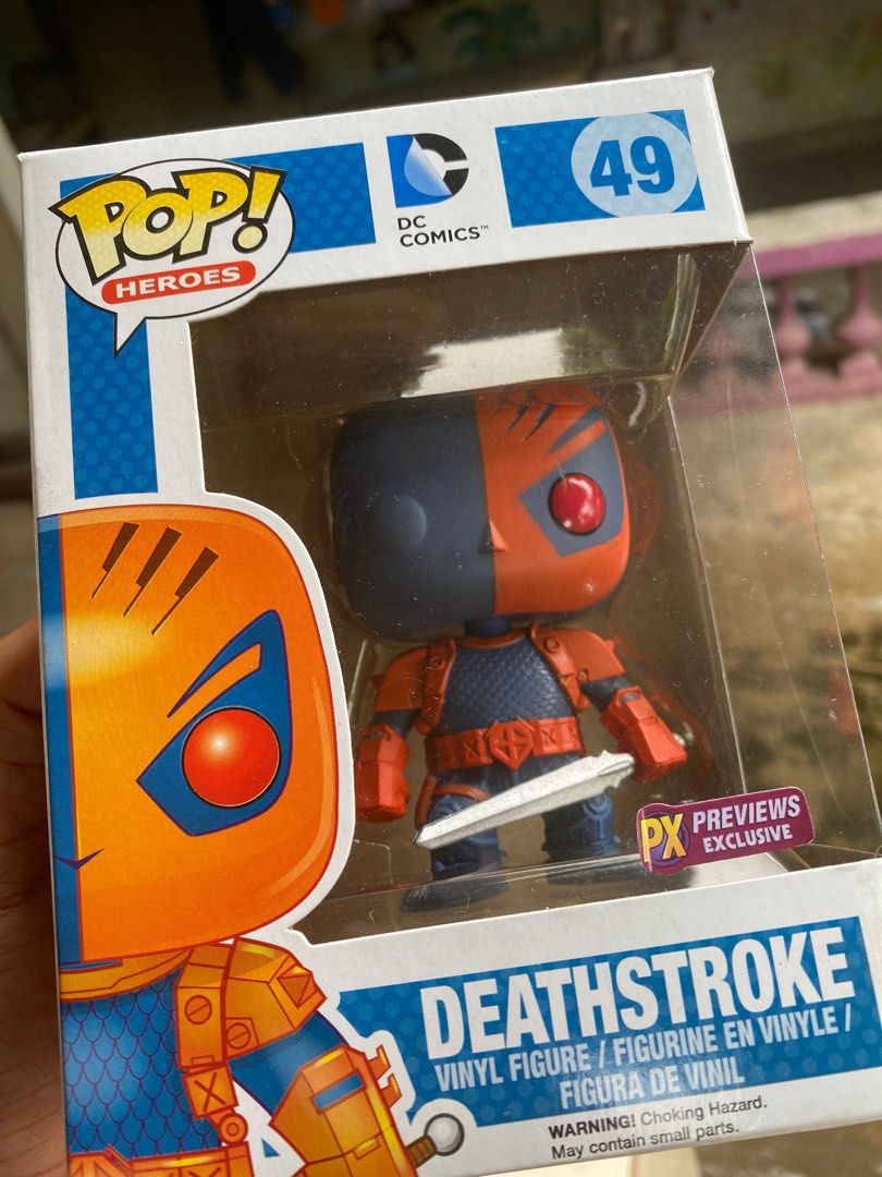 Assorted Funko Pops (Deathstroke, Daenerys, Musashi) (Category: Designer & Blind Box Toys) located in Tanauan. Submitted by funkowliver (Listing ID 1384059102, Image 2). Description: Funko Pop! Westworld: Musashi SDCC 2017 Exclusive Vinyl Figure - 1,300 php Funko Pop! DC Comics PX Previews Exclusive Deathstroke - 400 php Funko Pop! Game of Thrones: Daenerys Targaryen Vinyl Figure (BOOTLEG) - 300 php Take all Funko Pop: 1,700php.