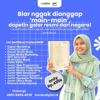 (Kategori: ) berada di . Dikirim oleh sertifikasibnspcustomer (ID iklan 1384117487, Gambar 1). Deskripsi: .