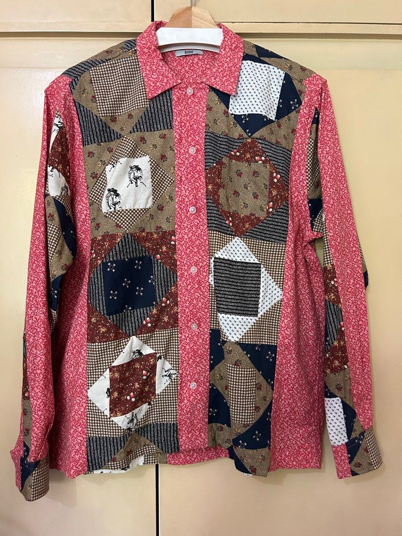 Bode Multicolor “This And That” Shirt (Category: Formal Shirts) located in Quezon City. Submitted by snkrsnstuff (Listing ID 1384087417, Image 1). Description: Bode Multicolor “This And That” Shirt Size: M-L Condition: brand new, never worn Patchwork construction Made in India Dimensions: - Shoulder: 18.5in - Chest: 23in - Sleeve: 24.5in - Length: 29in.