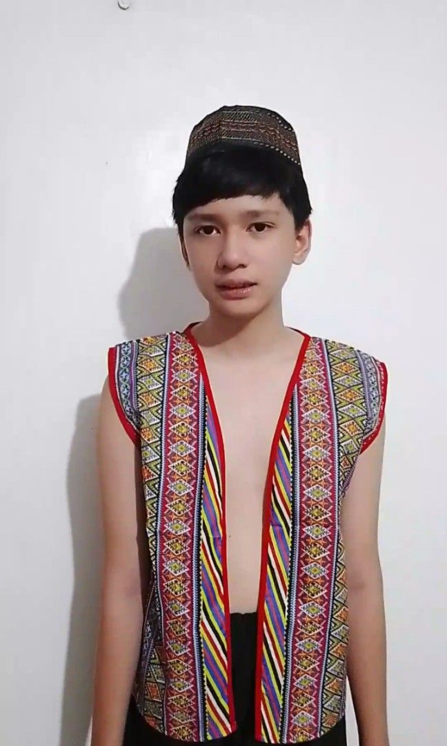 Chaleco Mindanao Costume (Category: Vests) located in Marikina City. Submitted by alexfortu88925 (Listing ID 1384231468, Image 2). Description: 📍chaleco 📍vest for mindanao Costume 📍adult size 📍medium body 📍for high school.