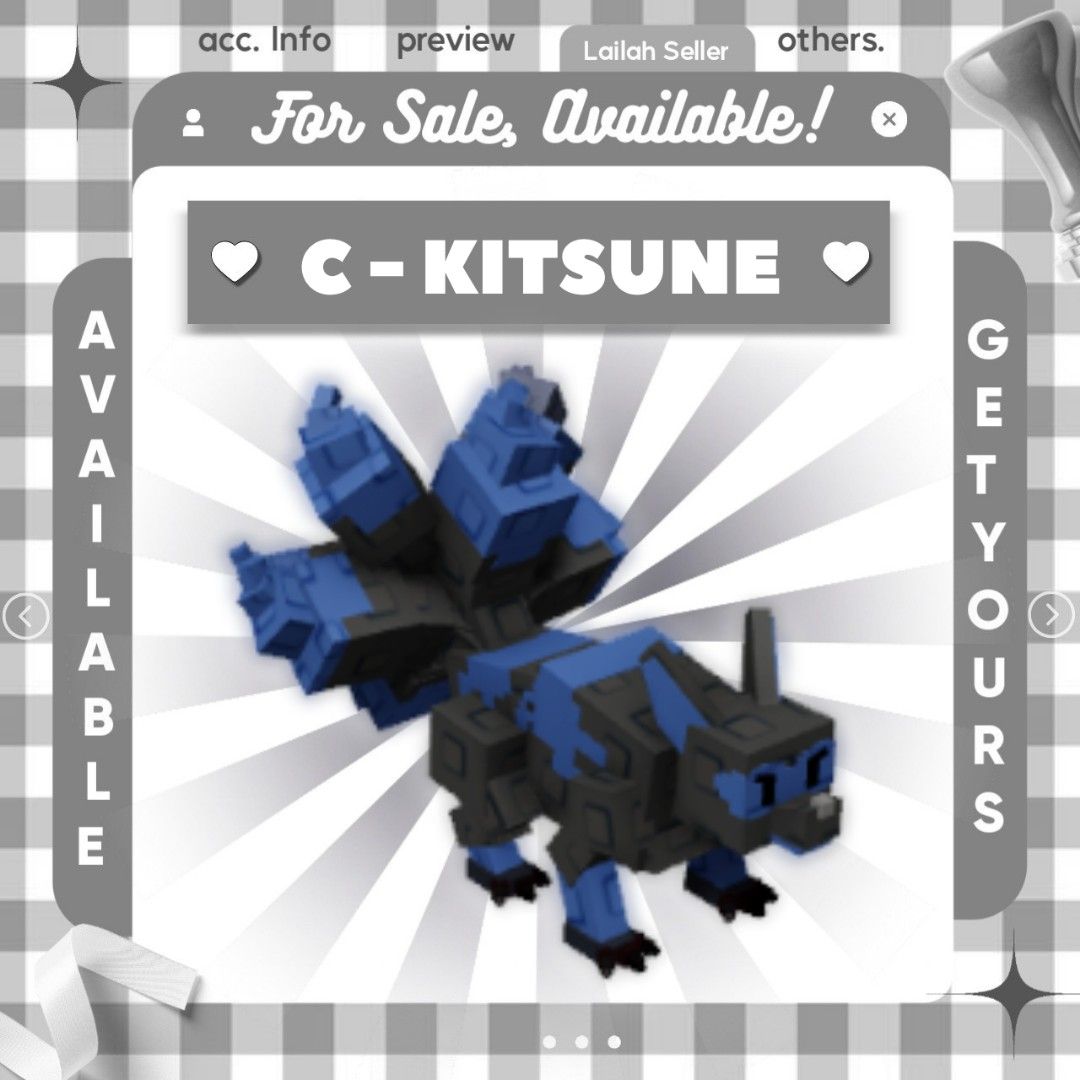 CORRUPTED KITSUNE | GROW A GARDEN | ROBLOX (Category: In-Game Products) located in Baliuag. Submitted by sxmplycollections (Listing ID 1384052306, Image 1). Description: Hola! Are you looking for a specific pet? 🌷 Welcome to SxmplyCollections Shop! How to Buy: 1. DM and send a picture of the pet you want. 2. Once we have a deal, I'll send you the details for payment. 3. Send the receipt of your payment along with your Roblox username. 4. Join me