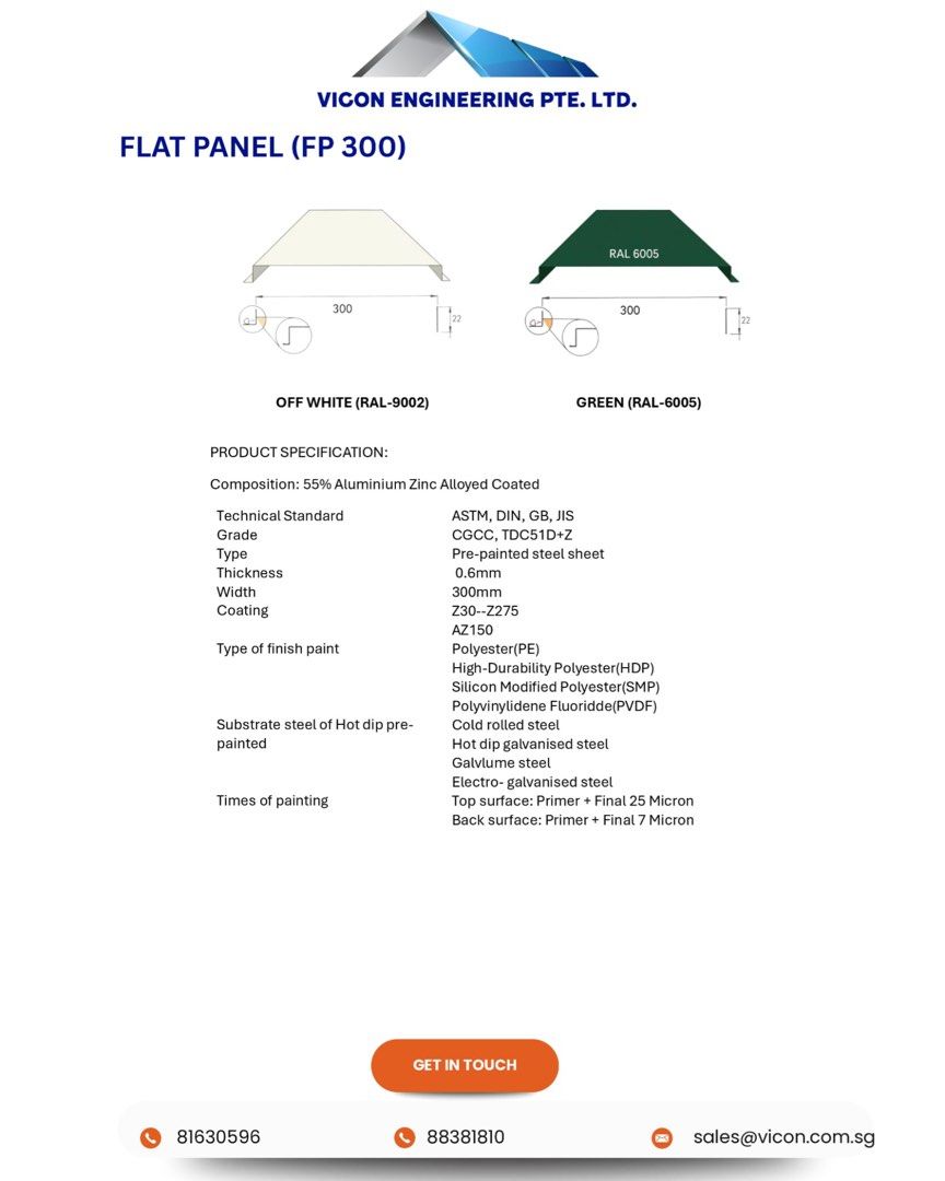 Flat Panel, Corrugated Sheet, Galvanized Top Hat & Purlin (Hoarding ...