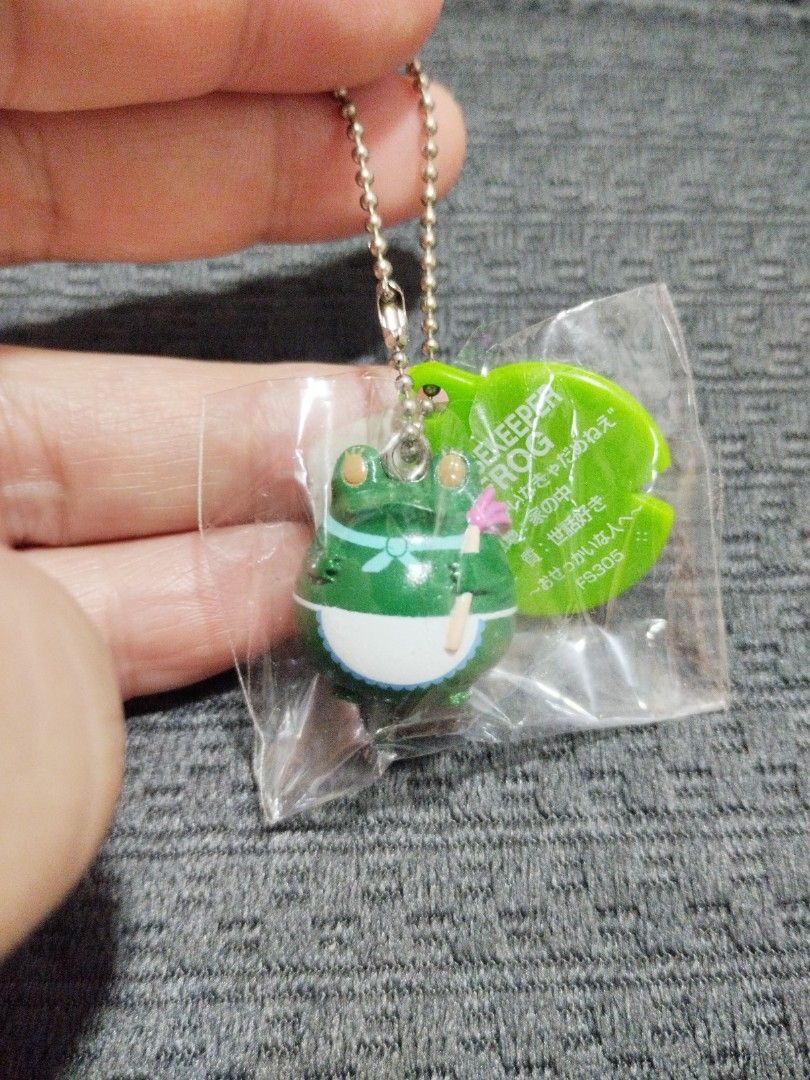 Frog keycharm/bagcharm (Category: Character Goods) located in Manila. Submitted by krystalchewey_ (Listing ID 1384160278, Image 1). Description: Bnew Housekeeper frog Actual Photo Posted 180php.