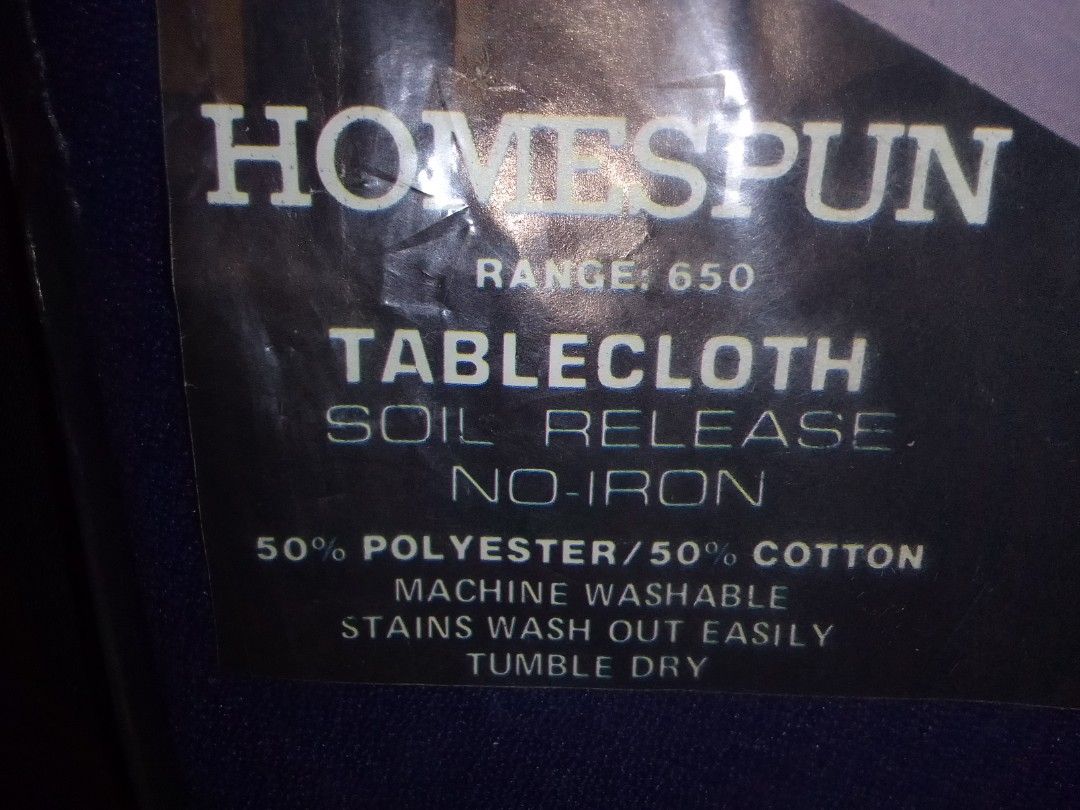 Homespun High Quality Tablecloth (Category: Table Linen & Textiles) located in Baguio. Submitted by eskimoprime (Listing ID 1384078348, Image 3). Description: Notes: - Brand New - 50% Polyester / 50% Cotton - Round table cloth - 70 inches in diameter - Purchased in the U.S. - Feel free to pm for more pics.