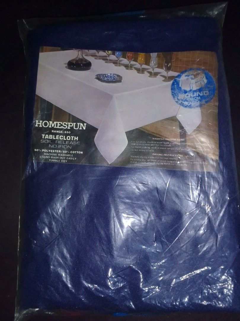 Homespun High Quality Tablecloth (Category: Table Linen & Textiles) located in Baguio. Submitted by eskimoprime (Listing ID 1384078348, Image 1). Description: Notes: - Brand New - 50% Polyester / 50% Cotton - Round table cloth - 70 inches in diameter - Purchased in the U.S. - Feel free to pm for more pics.