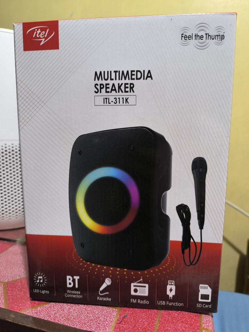 itel Multimedia Bluetooth Speaker Mini Karaoke with Mic (Category: Soundbars, Speakers & Amplifiers) located in Iligan City. Submitted by onaibude (Listing ID 1384170014, Image 1). Description: SRP is 7999 and I am selling it for 5499 COD/COP Meet-up in Iligan or CDO.