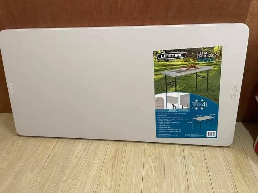 Lifetime 4ft Folding Table (Category: Tables & Sets) located in Manila. Submitted by onlineshoppersph (Listing ID 1384178273, Image 2). Description: Cash On Deliver - Metro Manila - Delivery Fee/Handling Fee shouldered by BUYERS - DF/HF depends on BUYERS Location LALAMOVE PICK UP - Cash on Deliver - Metro Manila & Nearby DELIVER THRU COURIER, CARGO & BUS - Provincial Buyers - Payment 1st Thank You.
