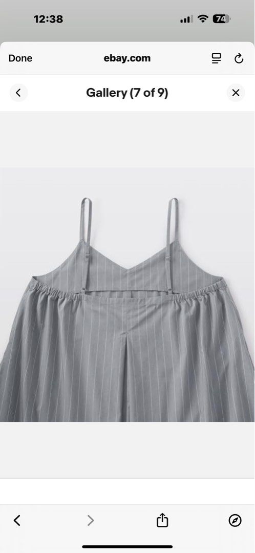 Muji MUJI Women's Quick-drying Broad Camisole Dress Gray Stripe