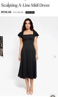 Popilush Shapewear Flutter Sleeve Sculpting A-Line Midi Dress 長身裙64224419117059110