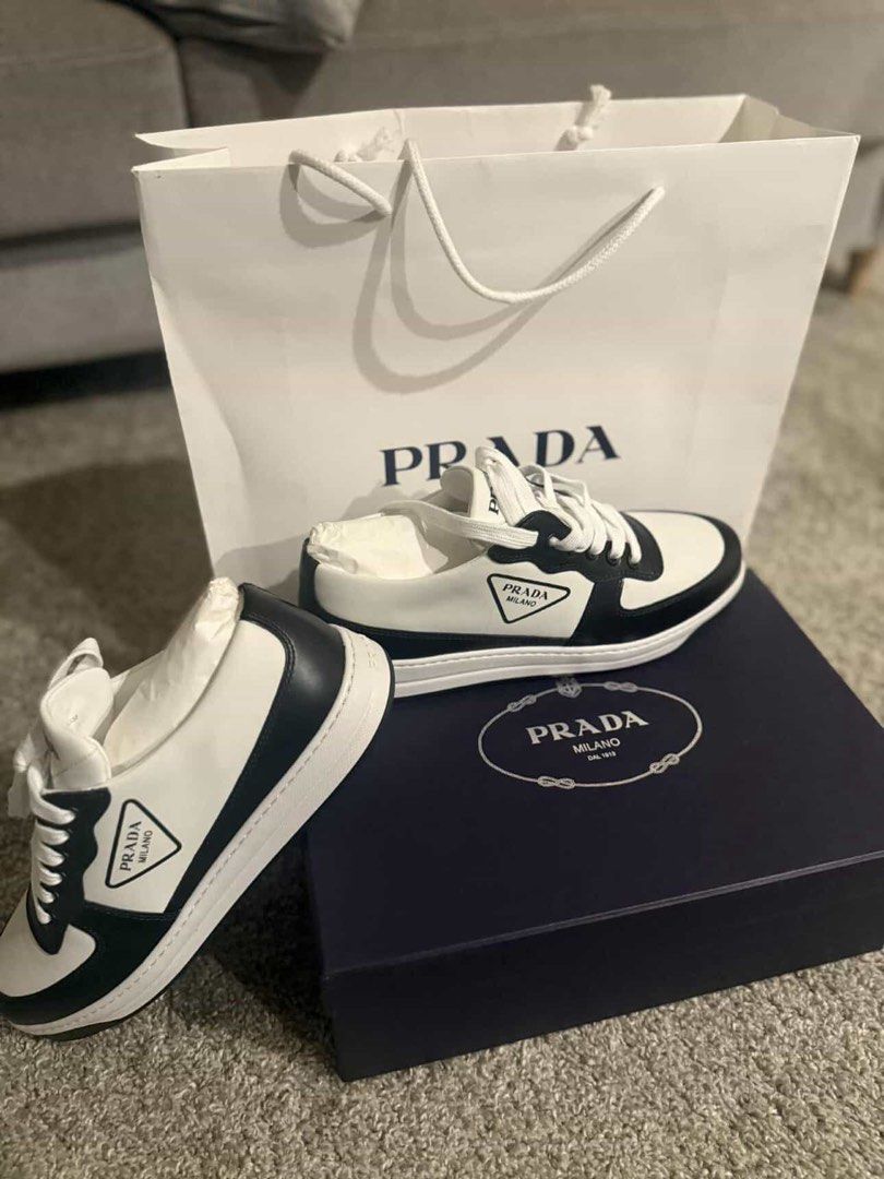 Prada Black and White Sneakers Eu 38 (Category: Sneakers & Footwear) located in Taguig. Submitted by rammia (Listing ID 1384158610, Image 2). Description: Brandnew Prada Eu 38 Complete Inclusion Brandnew Unused Box, Dustbag, Paperbag, Receipt.