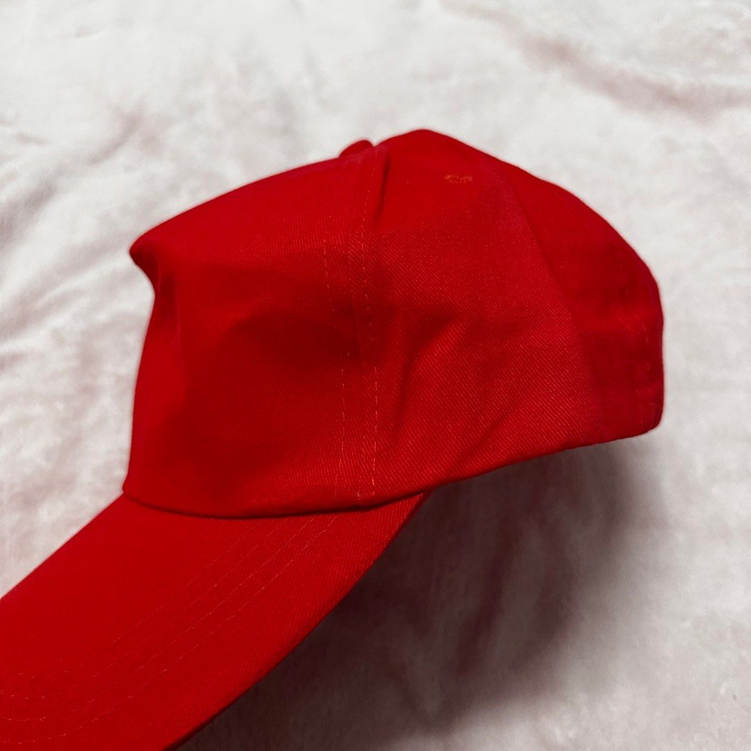 Red plain unisex cap (3 stocks) (Category: Caps & Hats) located in Manila. Submitted by kjs.finds (Listing ID 1384100043, Image 2). Description: 3 pcs on hand Take all ₱70 Brand new No to maarte.