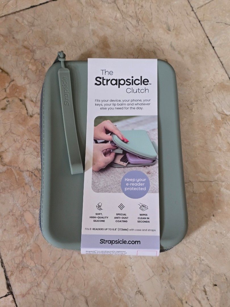Sage Green Strapsicle Clutch (Category: Cases & Sleeves) located in Cainta. Submitted by ellesellsthese (Listing ID 1384161819, Image 2). Description: ◇Sage Green Clutch ₱ 899 (last piece left) Kindle device NOT included. For picture purposes only. -Clutch Size: Width: 149mm (5.7") x Height: 200mm (8.2") x Depth: 30mm (1.1") Thickness: 3mm -This clutch works with all 6” Kindles, 6.8” Paperwhites, 6” Kobos, 6” Nooks, and even the iPad Mini 6 (but 