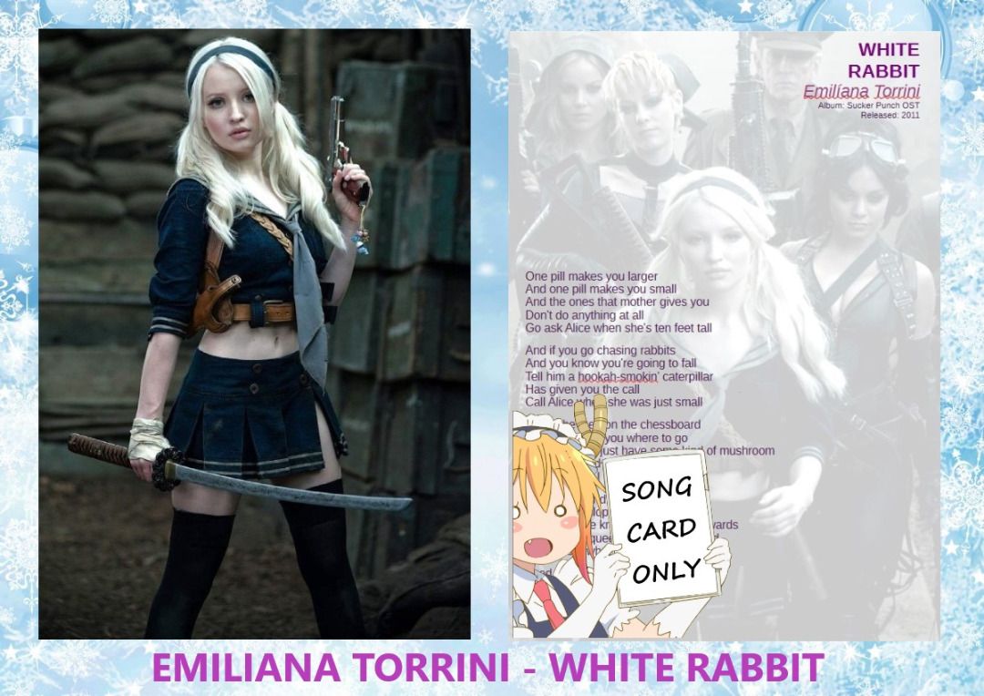 Sucker Punch OST Emiliana Torrini White Rabbit Pop Lyric Card A5 Mini