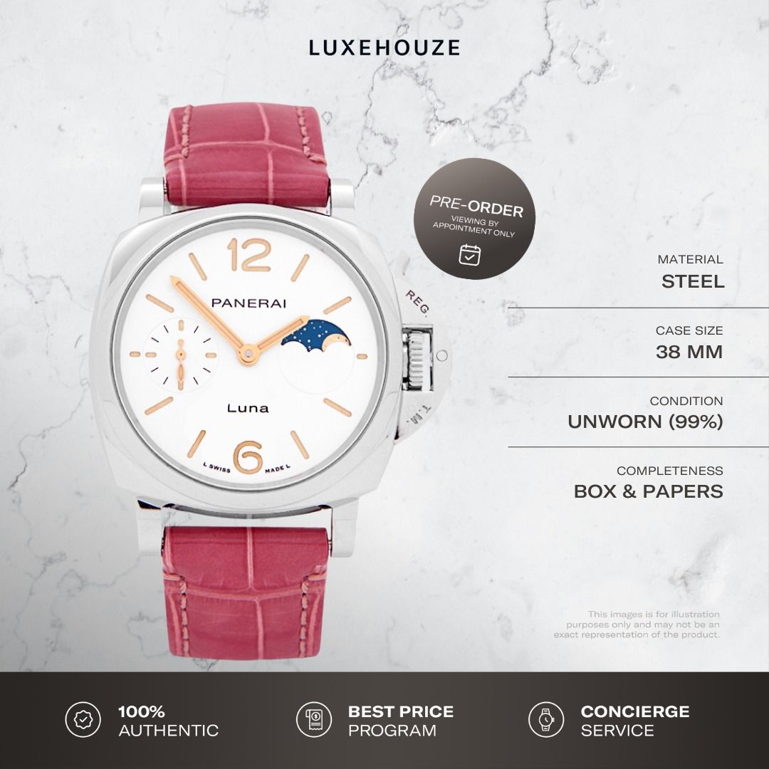 Unworn Panerai Luminor Due Luna Rossa 38 PAM01180 White (Category: Watches) located in Singapore. Submitted by luxehouze (Listing ID 1360641327, Image 1). Description: Join our Community for special deals and latest arrivals! //bit.ly/LHWatchesSG Watch Details: SKU: 0014520 Condition: Unworn (99%) Dial: White Completeness: Box & Papers This item is available for pre-order. Please contact us to confirm availability, check the estimated delivery ti